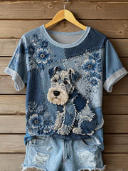Damen Wire Fox Terrier Kurzarm T-Shirt