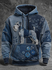 Herren-Kapuzenpullover im Übergröße-Design mit abfallender Schulter, Motiv: Wire Fox Terrier