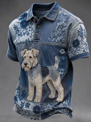 Herren-Poloshirt mit Foxterrier-Logo
