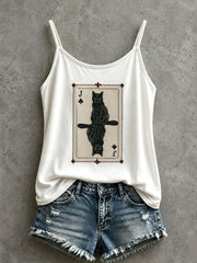 Damen-Black-Cat-Spielkarten-Tanktop
