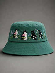 Unisex Blumen Katzen Eimer Hüte