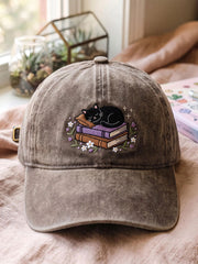 Unisex-Hüte mit Blumen- und Katzenmuster