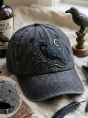 Unisex-Gothic-Krähenmütze, gewaschene Optik