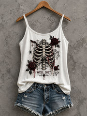 Damen-Gothic-Tanktop mit Totenkopf
