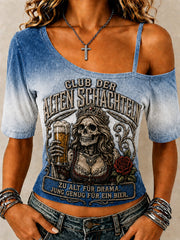 Lustiges Freizeit-T-Shirt für Damen mit Oktoberfest-Print