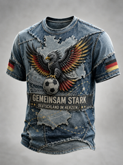 Herren-T-Shirt mit kurzen Ärmeln im Fußball-Design, Deutschland