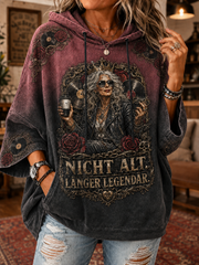 Frauen-Hoodie mit humorvollem Spruch und kurzen Ärmeln