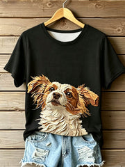 Damen-T-Shirt mit V-Ausschnitt und schulterfreiem Design sowie kurzen Ärmeln – STOPPT TIERVERBRAUCH