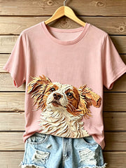 Damen-T-Shirt mit V-Ausschnitt und schulterfreiem Design sowie kurzen Ärmeln – STOPPT TIERVERBRAUCH
