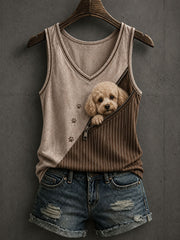 Damen-Überwurfshirt mit niedlichem Pudelhund
