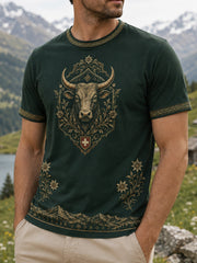Kunstdruck zum Schweizerischen Hirtenfest der Männer – Lässiges T-Shirt