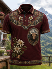 Herren-Schweizer-Hirtenfest-Gedenk-Artprint Lässiges Polo‑Hemd