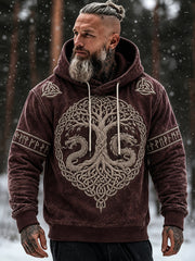 Herren-Vintage-Kapuzenpullover im Wikinger-Stil mit keltischem Muster – bequem und stylisch
