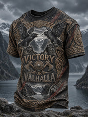 Herren-T-Shirt mit Druck „Viking Victory“ oder „Valhalla“