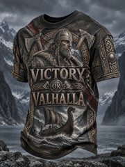 Herren-T-Shirt mit Druck „Viking Victory“ oder „Valhalla“