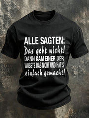 Herren-Funny-T-Shirt mit deutschem Spruch-Print