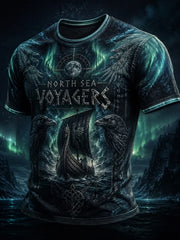 Herren Viking Bedrucktes T-Shirt