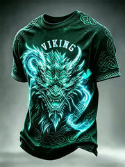Herren Viking bedrucktes kurzes T-Shirt mit kurzen Ärmeln