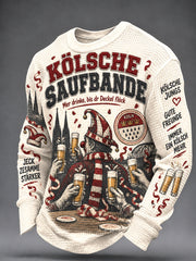 Herren-Kölsch-Party-Grafik-Waffelpullover
