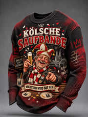 Herren-Kölsch-Party-Grafik-Waffelpullover