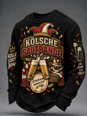 Herren-Kölsch-Party-Grafik-Waffelpullover