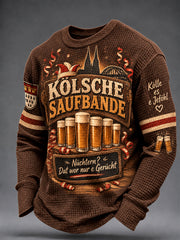 Herren-Kölsch-Party-Grafik-Waffelpullover