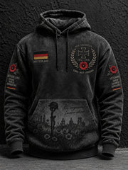 Herren-Kapuzenpullover mit langen Ärmeln und Aufdruck zum Gedenken an Veteranen