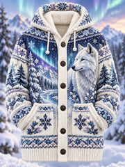 Damen-Nordic-Jacke mit Tiermuster, mittellang, mit Kapuze