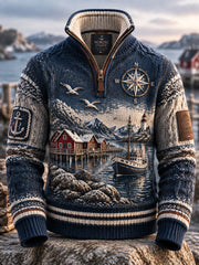 Nordic Fisherman Heritage Quarter-Sweatshirt mit Reiß verschluss