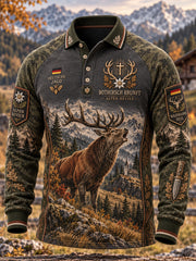 Herren-Waffelpiqué-Langarm-T-Shirt zur deutschen Jagdsaison