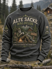 Lustiges Herren-Sweatshirt im Outdoor-Stil von WALD & BERG mit Rundhalsausschnitt