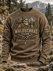 Lustiges Herren-Sweatshirt im Outdoor-Stil von WALD & BERG mit Rundhalsausschnitt