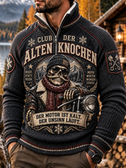 Herren-Hoodie mit humorvollem Spruch, lässig, mit Pelzkragen und Reißverschluss