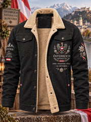 Herren-Jacke mit Nationalfeiertagsmotiv und Fleece-Innenfutter