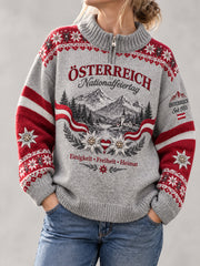 Damen-Jahrestagsdruck-Strickrollkragenpullover