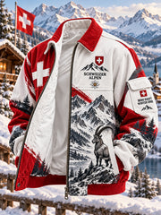 Herren-Jacke mit alpinem Gedenk-Graphic-Print