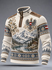 Österreichisches Kunst-Sweatshirt mit Reißverschluss für Herren