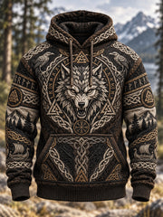 Herren-Viking-Oversize-Kapuzenpullover mit abfallenden Schultern und Taschen